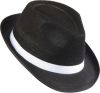 Gatsby - Black Mafia Hat with White ribbon